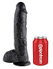 Реалистичный чёрный фаллоимитатор-гигант Pipedream 10 Cock with Balls PD5509-23 (25,4 см)