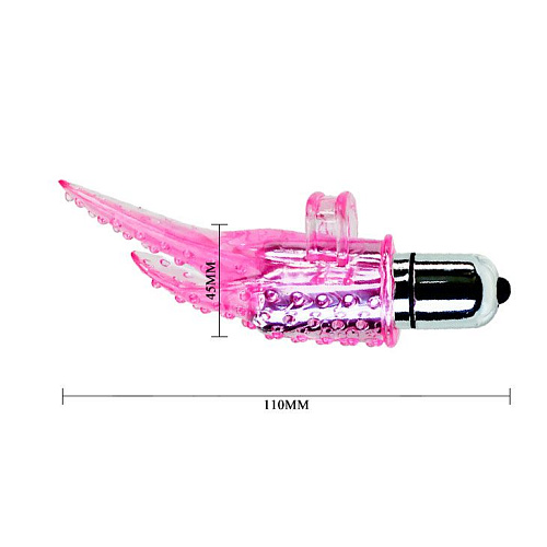 Вибростимулятор розового цвета клитора с двумя отростками Baile BI-014103-0101