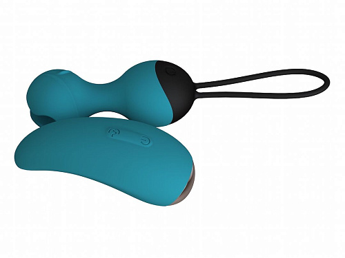 Бирюзовые виброшарики с вибропультом Le Frivole SuperNova 05498