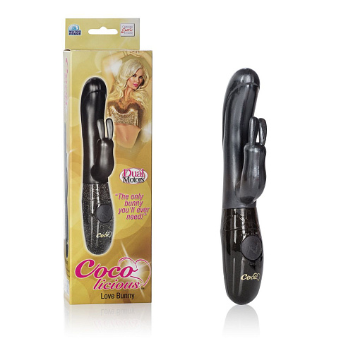 Чёрный вибромассажёр California Exotic Novelties Coco Love Bunny SE-2933-05-3 (21 см)
