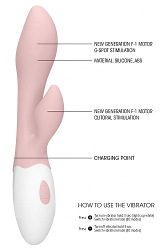 Розовый G-spot вибратор со стимулятором клитора Shots Media BV Sunset LOV016PNK (20 см)