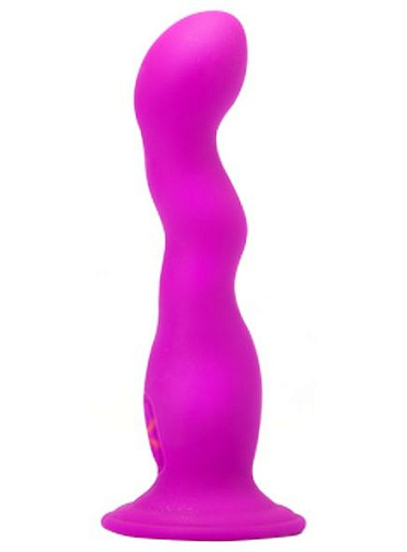 Перезаряжаемый лиловый вибратор с волнистым стволом Baile Stirring BI-014155 (12 см)