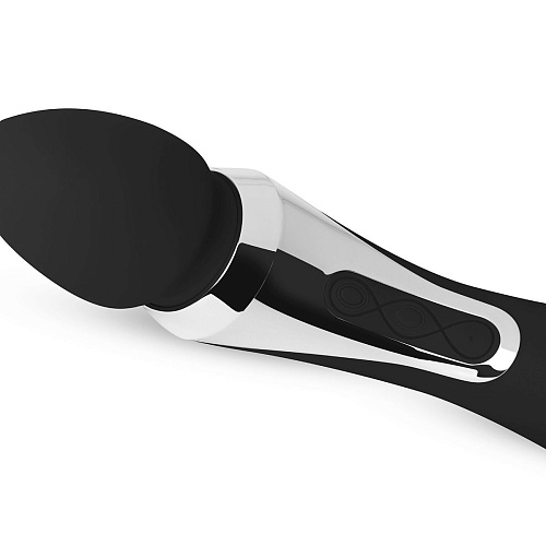 Чёрный двухсторонний вибромассажёр EDC Wholesale Vibes Wand Vibrator SV001BLK (22,5 см)