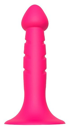 Розовая анальная пробка-фаллос Dream Toys CARVED PLUG 21440 (13,5 см)