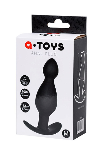 Чёрная анальная пробка с ограничителем A-toys 761317 (11,5 см)