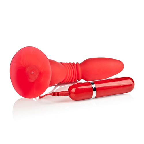 Красная анальная пробка с хребтом и присоской California Exotic Novelties COLT Easy Flex Glider SE-6907-11-2 (18,5 см)