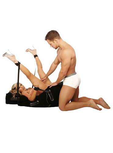 Надувная секс-подушка с ручками в чёрном цвете Pipedream PD2173-00