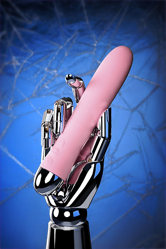 Розовый силиконовый вибратор с функцией нагрева и пульсирующими шариками ToyFa FAHRENHEIT 796005 (19 см)