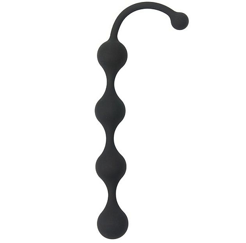 Чёрная анальная цепочка Dream Toys SEE YOU FOUR BEADS ANAL 21220 (24 см)
