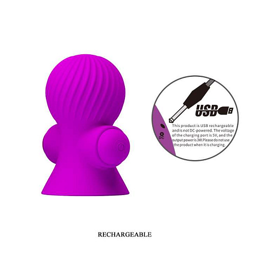 Лиловые перезаряжаемые вибростимуляторы для груди Baile BI-014545-1