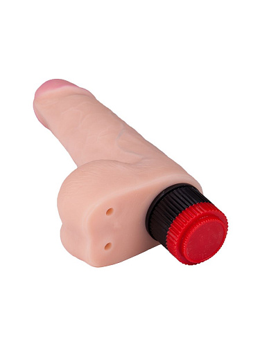 Упругий вибратор телесного цвета с большой мошонкой LOVETOY (А-Полимер) ART-Style №14 003907ru (18 см)