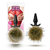 Силиконовая анальная пробка с дымчатым заячьим хвостом Blush Novelties Fur Pom Pom BL-59206 (12,7 см)