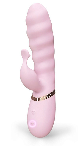 Розовый вибратор с клиторальным отростком Otouch MELOW 6119000005 (19,8 см)