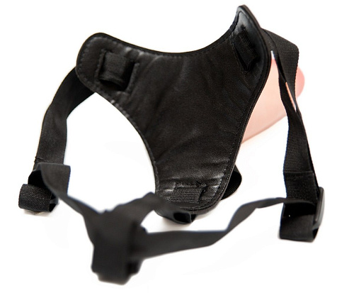 Страпон с реалистичной телесного цвета насадкой с вибрацией Пикантные штучки DP02039T-7Z (18 см)