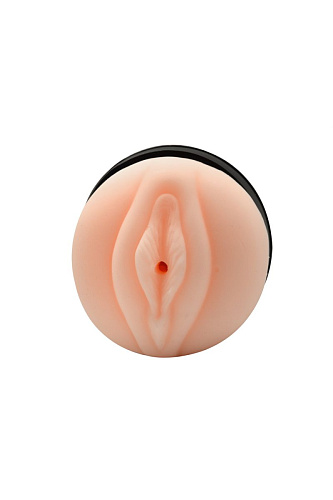 Мастурбатор телесно-чёрного цвета в колбе Xise XS-MA70001-E