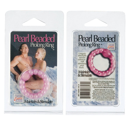 Фиолетовое эрекционное кольцо California Exotic Novelties Pearl Beaded SE-1425-14-2