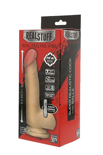 Реалистичный вибромассажёр на присоске Dream Toys REALSTUFF 6.5INCH VIBRATOR 20648 (16,5 см)