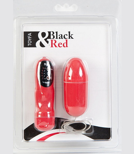 Красный мини-вибратор в форме яйца с пультом ДУ ToyFa 901011-9