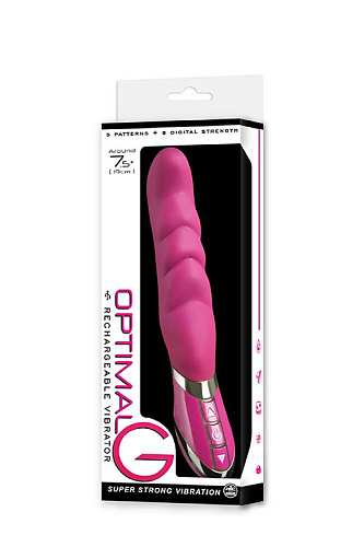 Розовый вибратор для G-стимуляции NMC OPTIMAL G 7.5INCH RECHARGEABLE VIBRATOR 111686 (19 см)