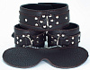 Набор БДСМ-аксессуаров из мягкой кожи черного цвета БДСМ арсенал 53015ars