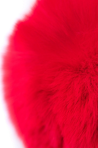 Серебристая анальная втулка с красным хвостиком ToyFa Metal 712025-9