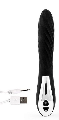 Чёрный стильный вибромассажёр с 12 режимами вибрации Xuanai 8220NA-4 (23 см)