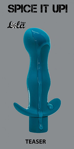 Бирюзовая анальная пробка с вибрацией Lola toys Teaser 8003-03Lola (12,5 см)