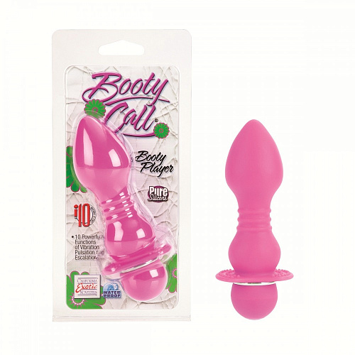Розовый анальный стимулятор с вибрацией California Exotic Novelties Booty Call Booty Player SE-0397-40-2 (14 см)