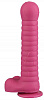 Розовый рельефный фаллоимитатор с мошонкой Сумерки богов 1016-90 BX DD (27,5 см)