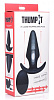 Чёрная анальная вибропробка XR Brands Kinetic Thumping 7X Large Anal Plug AF913 (13,3 см)