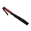 Чёрная с красным оригинальная плеть из замши Пикантные штучки DP421A (29 см)