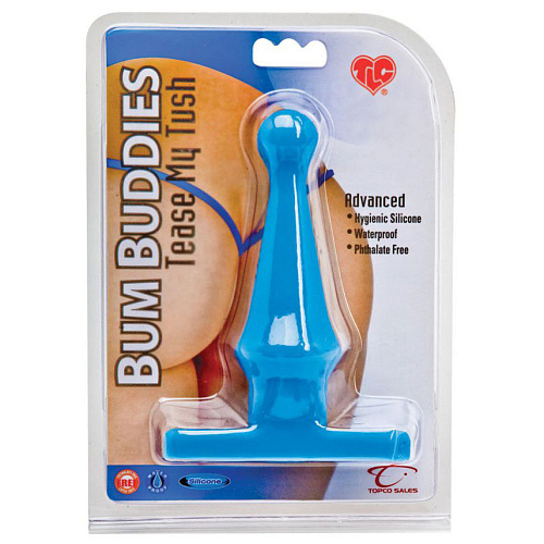 Нежно-голубая анальная пробка Topco Sales Bum Buddies Tease My Tush Advanced Silicone Anal Plug 1003031 (15 см)