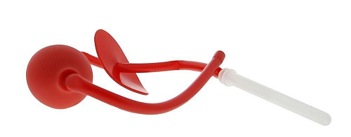 Красный анально-вагинальный омыватель с грушей Seven Creations 2K387-BX