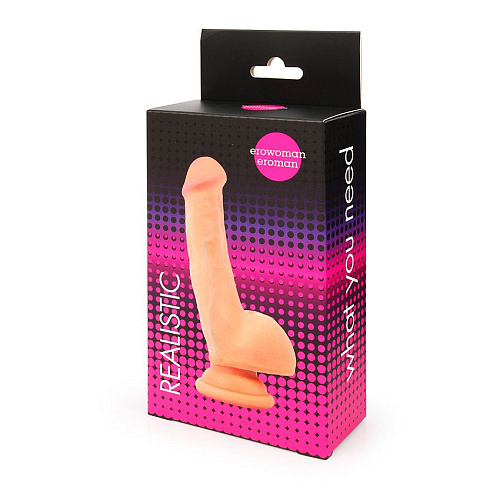 Реалистичный телесный фаллоимитатор из киберкожи Bior toys EE-10232 (9 см)