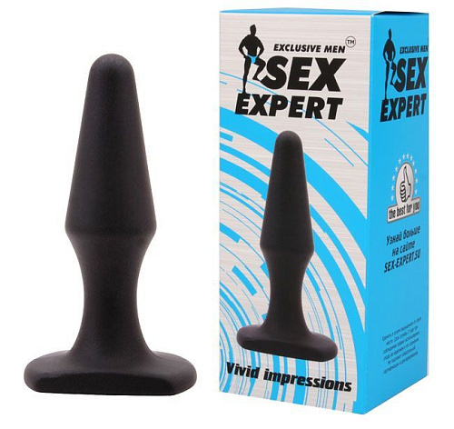Чёрная анальная втулка Bior toys Sex Expert SEM-55015 (10,5 см)