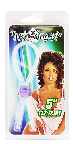 Прозрачное лассо с фиолетовой бусиной NMC SILICONE COCK RING WITH BEAD LAVENDER 170053