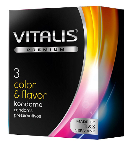 Цветные ароматизированные презервативы R S GmbH VITALIS PREMIUM №3 color flavor (3 шт)