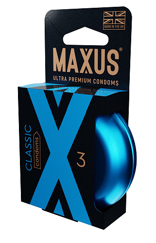 Классические презервативы в железном кейсе Maxus Classic №3 (3 шт)