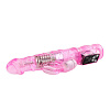 Розовый вибратор-ротатор Baile Jelly vibrator with pearls BW-037030-0101 (21,5 см)