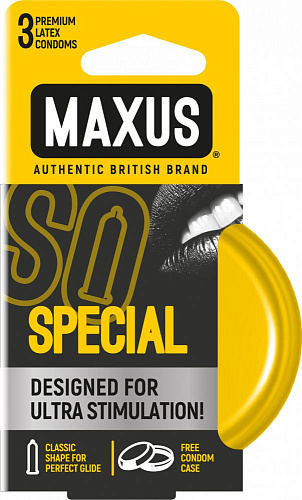 Презервативы с точками и рёбрами в железном кейсе Maxus Special №3 (3 шт)