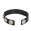 Чёрная кожаная утяжка для пениса California Exotic Novelties Leather 3-Snap Ring SE-1411-03-2