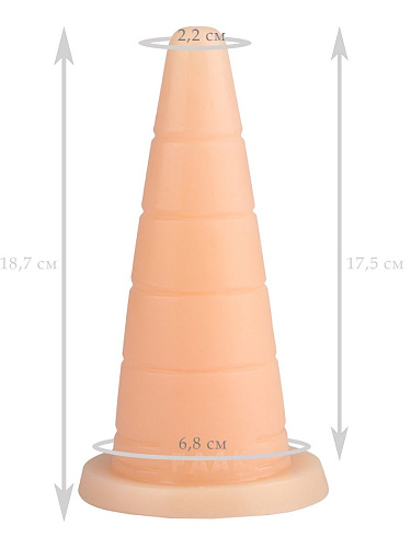 Телесный рельефный анальный конус Сумерки богов 1015-47 BX DD (18,7 см)