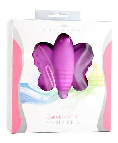 Розовая силиконовая бабочка с радиоуправлением Vibe Therapy Venus Butterfly RW03R2F151R2