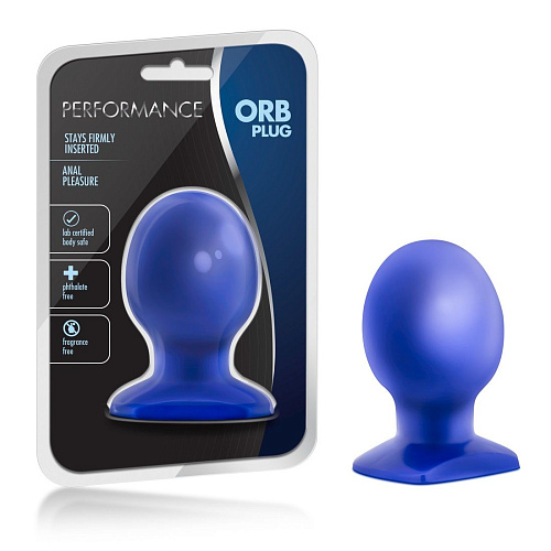 Синяя шаровидная пробка Blush Novelties Performance Orb Plug BL-15182 (10,2 см)