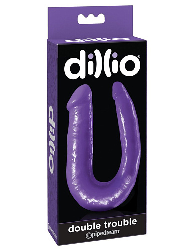 Фиолетовый U-образный фаллоимитатор Pipedream Double Trouble PD5310-12 (34,3 см)