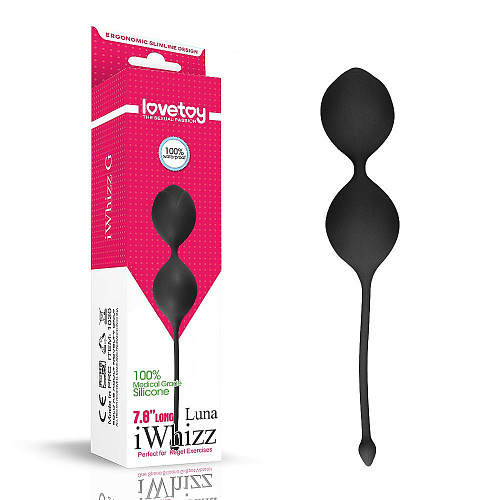Чёрные вагинальные шарики Lovetoy Iwhizz Luna 1022 black