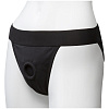 Чёрные трусики с плугом Vac-U-Lock Doc Johnson Panty Harness with Plug Full Back 1091-02-BX (размер L/XL)