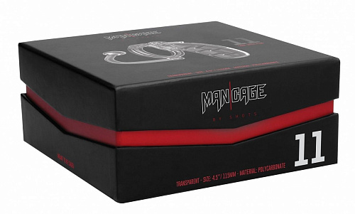 Прозрачный мужской пояс верности со съёмной анальной пробкой Shots Media BV Cage With Plug 11 MCG011TRA