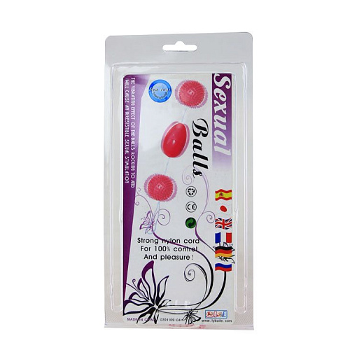 Розовые тройные анальные шарики Baile BI-014036-4-0101