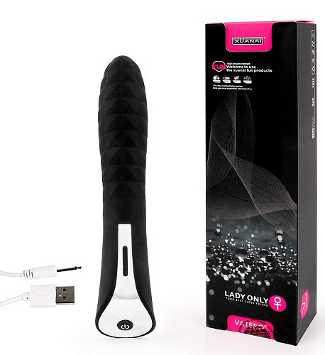 Чёрный вибромассажёр с 7 режимами пульсации Xuanai 8223NA-1 (20 см)